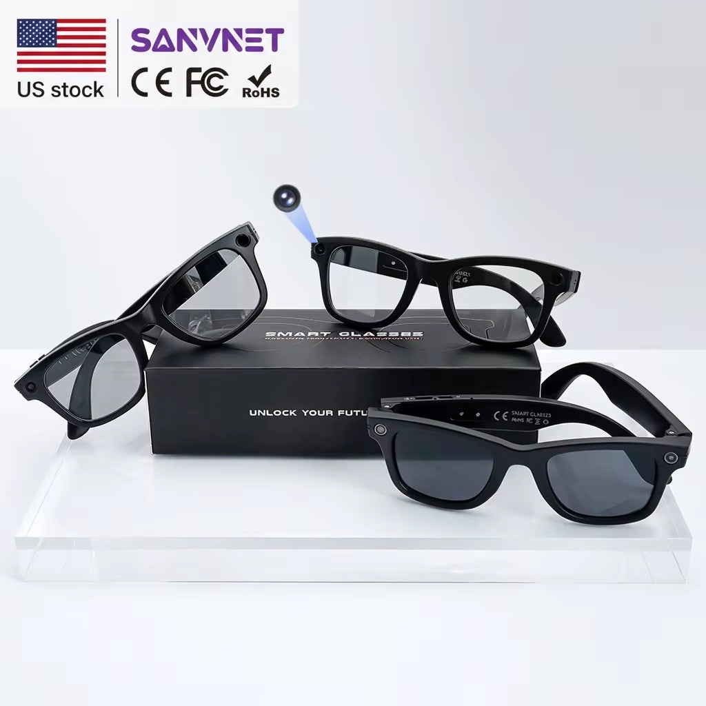 2026 SANVNET GS4 MAX AI Smart Glasses 8MP HD Camera 1080P Video Recording Sunglasses Chatgpt AI Translation BT Audio Eyewear